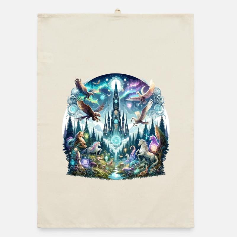 Enchanted Tower Forest Dream Organic dish towel