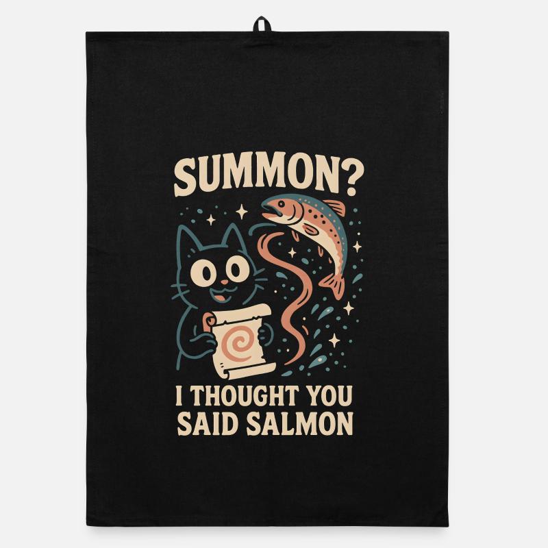 Invoquer du saumon ? | Chat Flippant Mignon Torchon bio