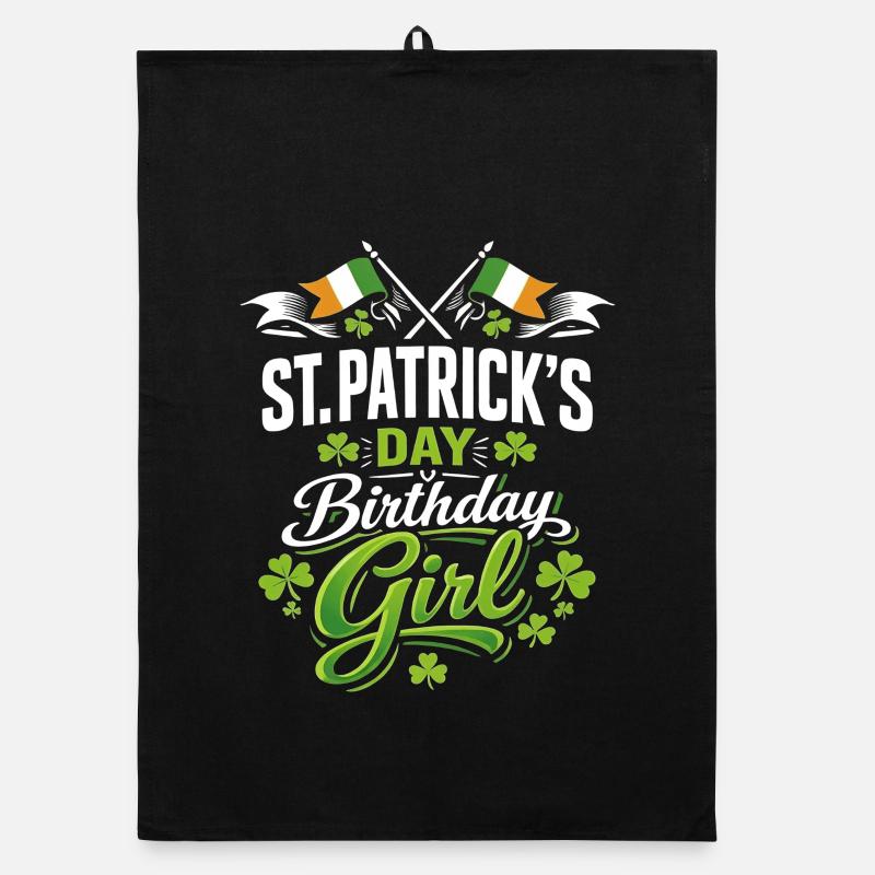 St. Patricks Day Geburtstagsmädchen Clover Irish March Organic Geschirrtuch