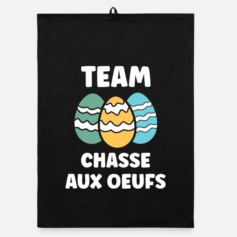 Pâques, chasse aux oeufs Torchon bio