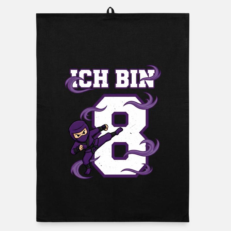 I'm 8 Ninja 8th Birthday Purple Karate Organic dish towel