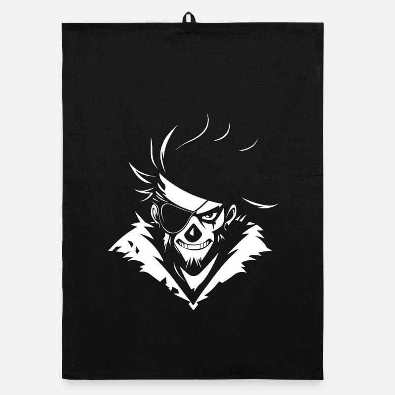 Crâne de pirate avec cache-œil – Urban Skull Torchon bio