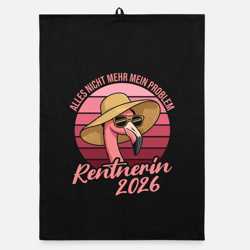 Pensioner 2026 Flamingo Not my problem Organic dish towel