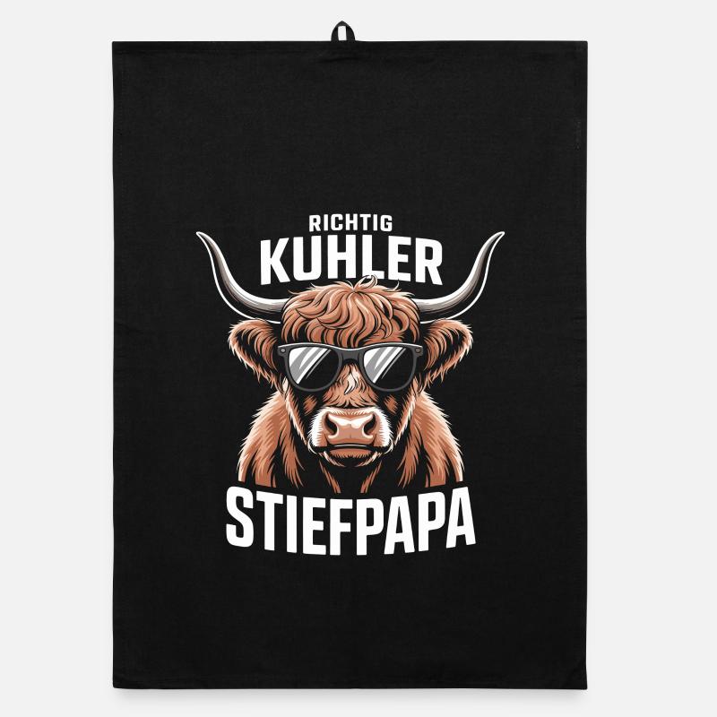 Richtig Kühler Ssteppapa - Lustiger Kuh Wortwitz Torchon bio