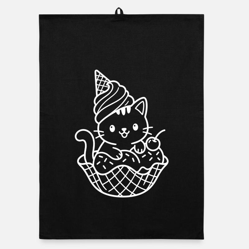 Kawaii Katze Eiscreme Organic dish towel