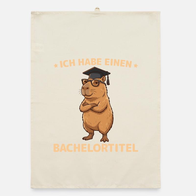 Bachelor 2026 Capybara Saying for University Graduation Organic dish towel