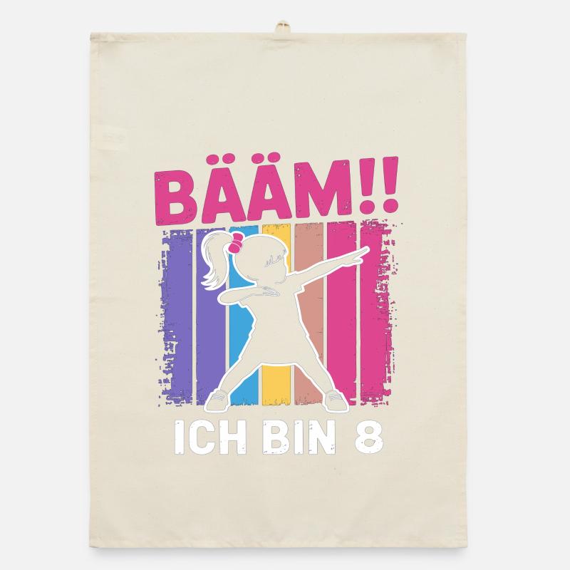 Bääm Ich bin 8 Dabbing Mädchen 8. Geburtstag Organic Geschirrtuch