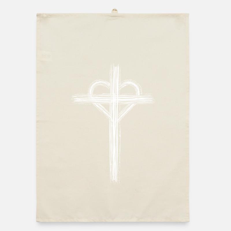 Stylized cross Organic dish towel