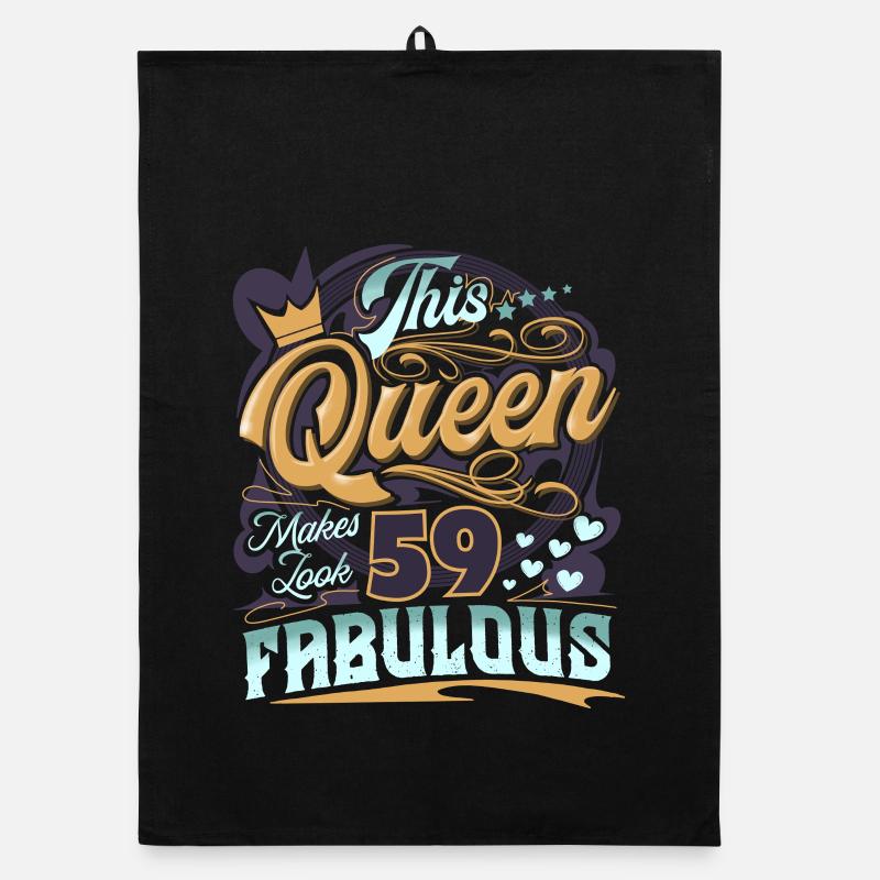 59th Birthday Queen Organic dish towel