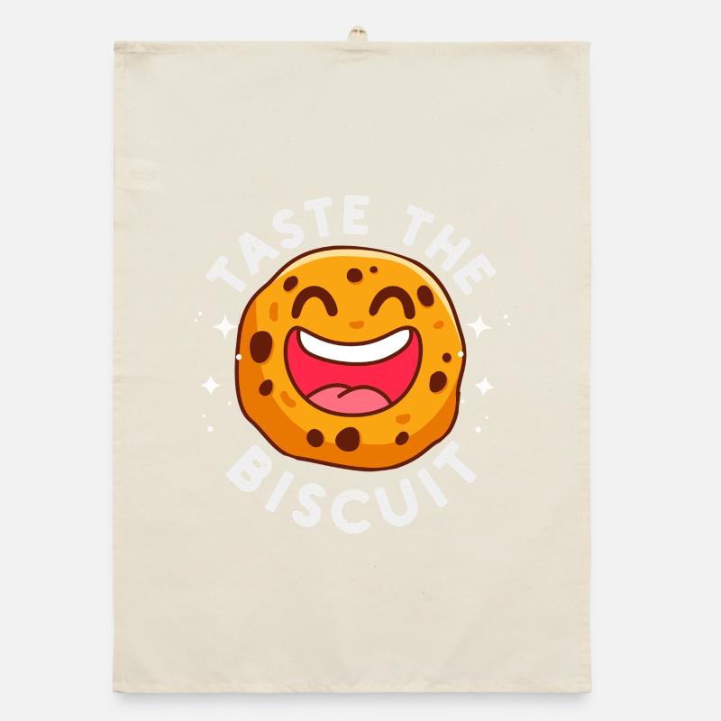 Logo joyeux de l’émoticône cookie Torchon bio