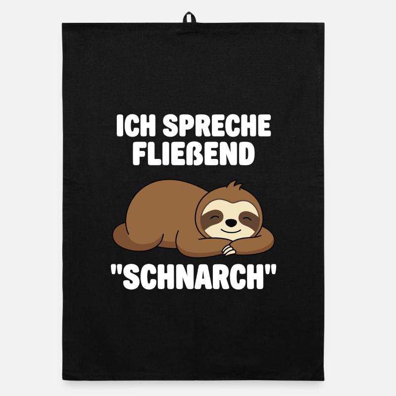 Funny Sloth Gift for Late Riser Organic dish towel