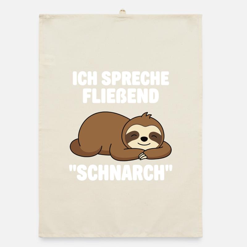 Funny Sloth Gift for Late Riser Organic dish towel