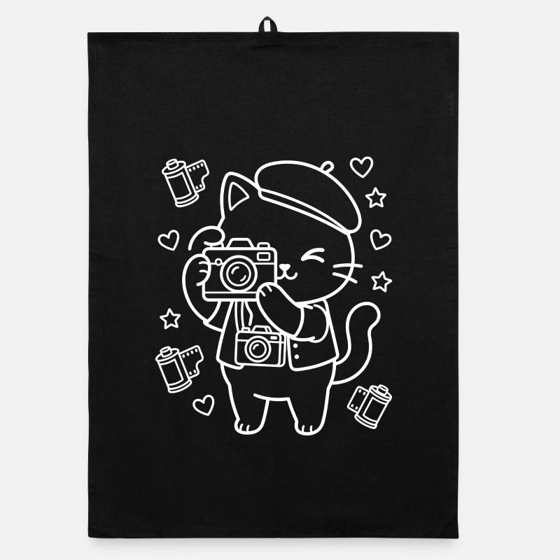 Fotograf Kawaii Katzen Organic Geschirrtuch