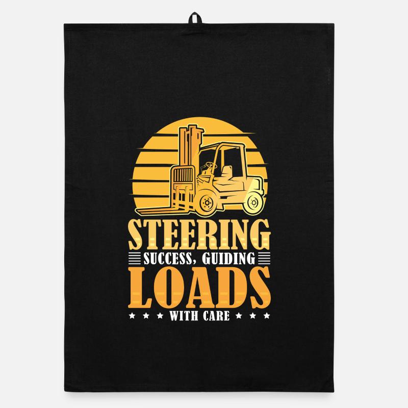 Staplerfahrer Englisch Spruch Stapler Organic Geschirrtuch