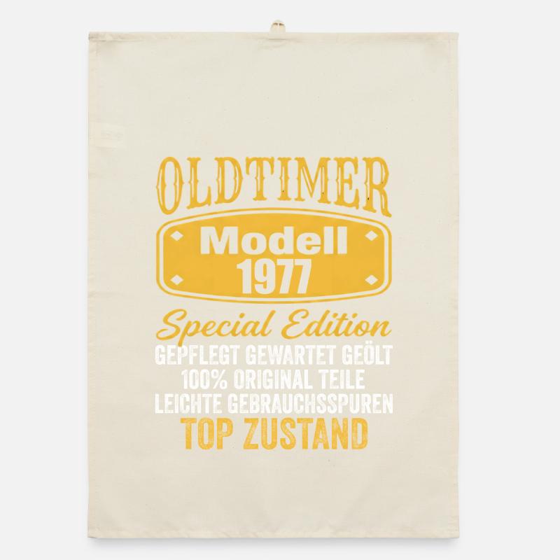 49. Geburtstag Oldtimer Modell 1977 Organic Geschirrtuch