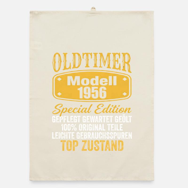 70. Geburtstag Oldtimer Modell 1956 Organic Geschirrtuch