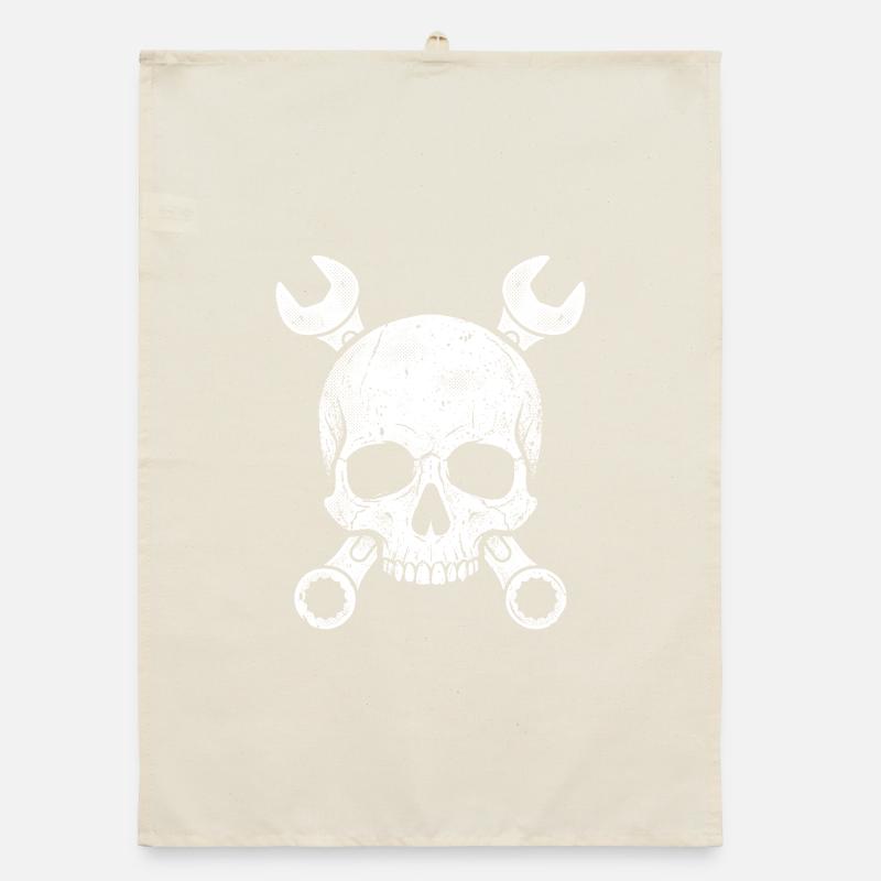 Mechanic Skull Screwdriver Workshop Gift Organic dish towel