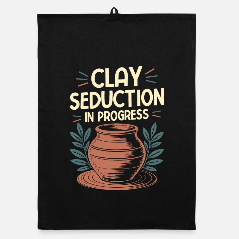 Cadeaux pour les potiers Progrès de la séduction de l’argile Torchon bio