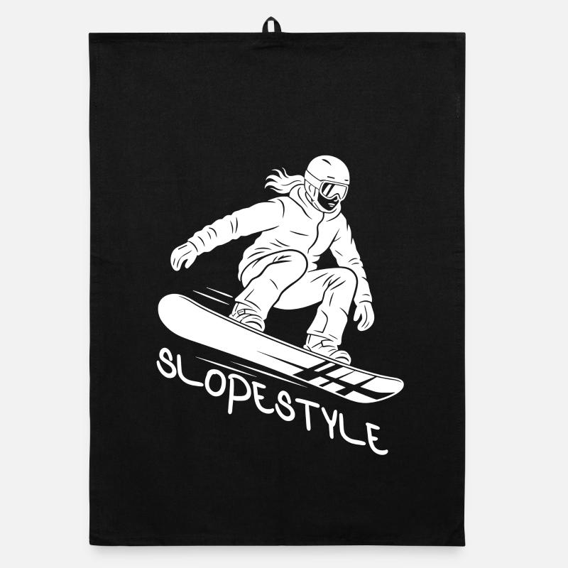 Slopestyle Snowboard Action Geschenk Organic Geschirrtuch