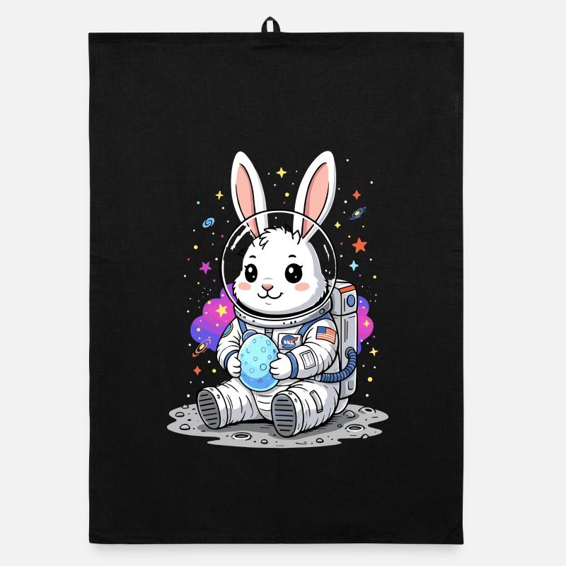 Astronaut Easter Bunny Space Organic dish towel