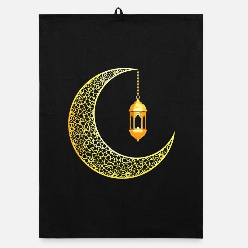 Croissant de Lune du Ramadan Aïd Moubarak Torchon bio