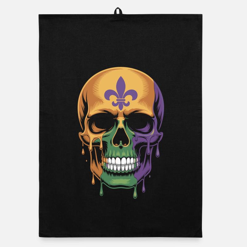 Mardi Gras Skull Shirt – Carnival Organic dish towel