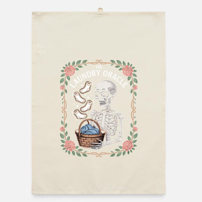 The Laundry Oracle Skeleton Laundry Humor Organic dish towel
