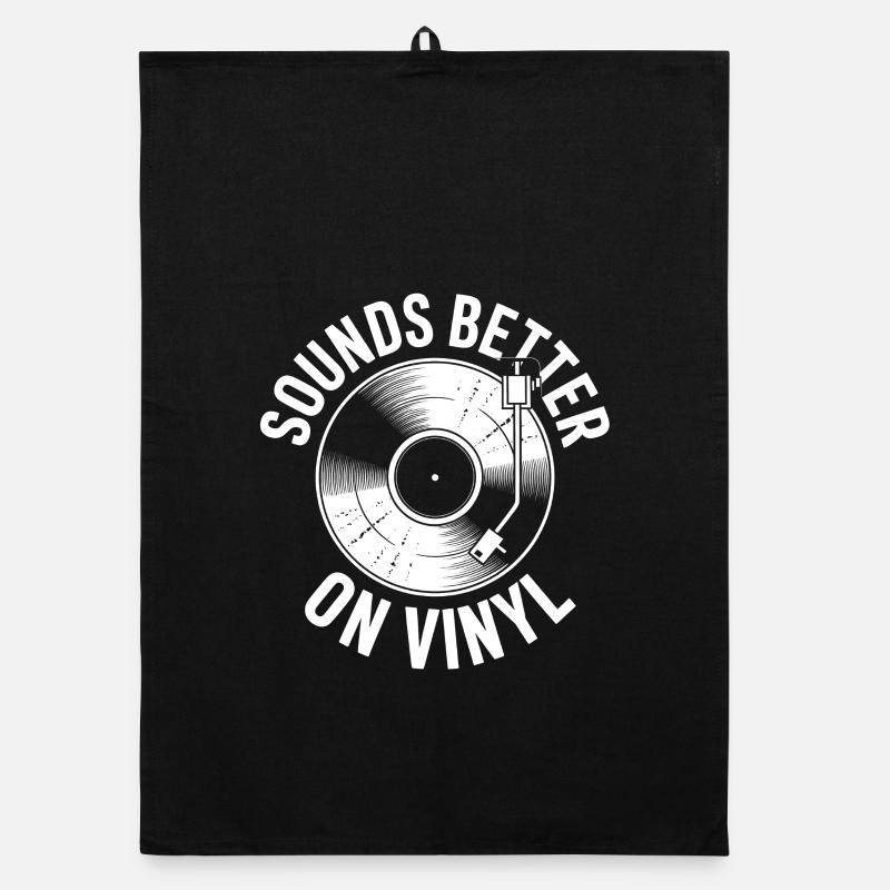 Klingt besser auf Vinyl-Logo Organic Geschirrtuch