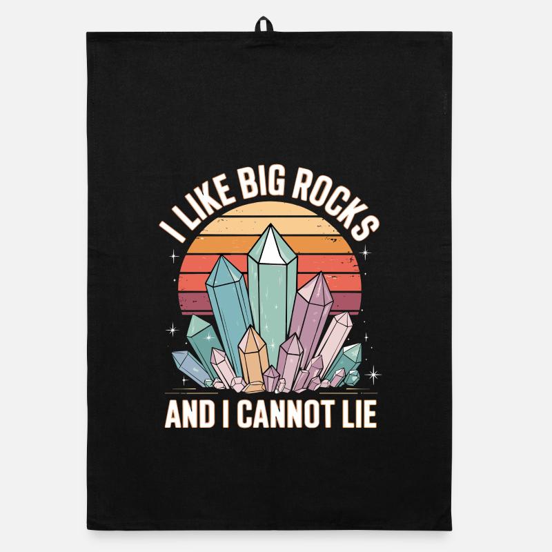 I Like Big Rocks And I Cannot Lie Retro Crystals Organic dish towel