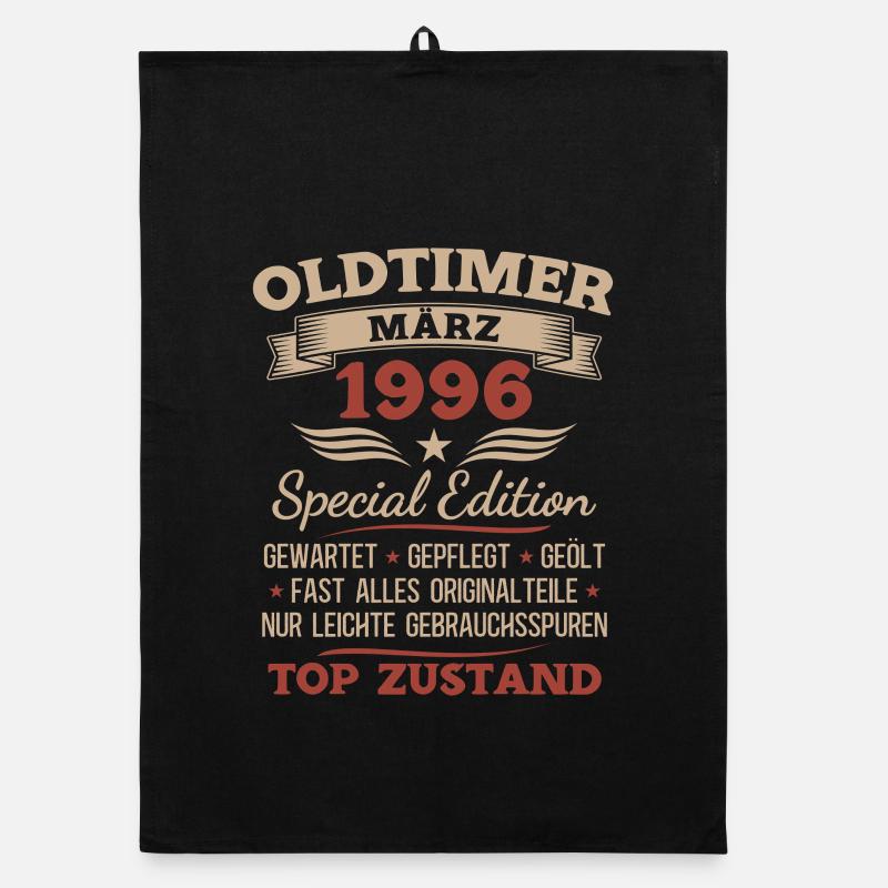 30. Geburtstag Geschenk Mann Oldtimer März 1996 Organic Geschirrtuch