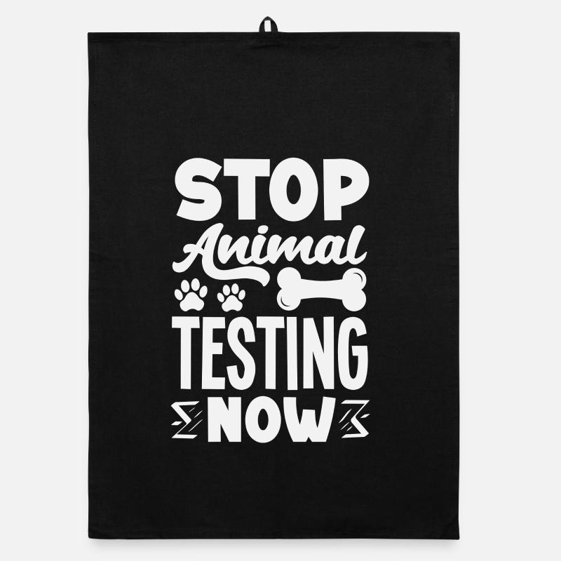 Stop animal testing - Foster Adopt Shelter now Organic dish towel