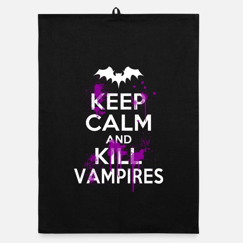 Keep Calm And Kill Funny Witty Vampires Organic dish towel