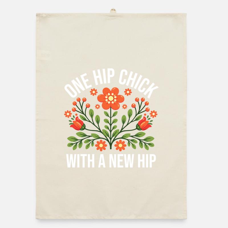 Ein Hüftmädchen mit einer neuen Hüfte Organic Geschirrtuch