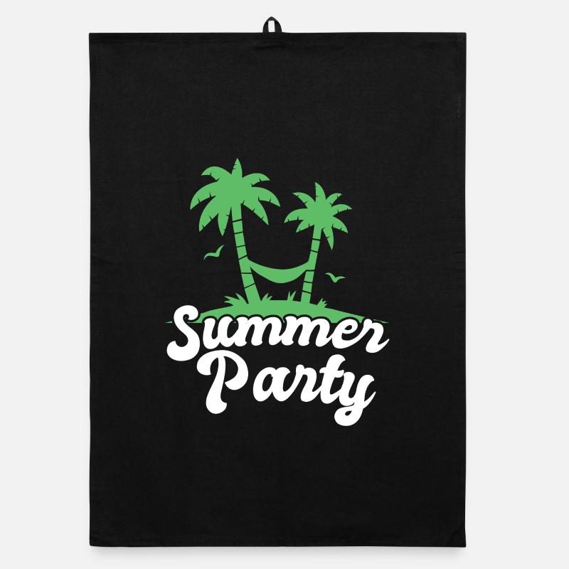 Summer Party Palm Tree Design Organic dish towel