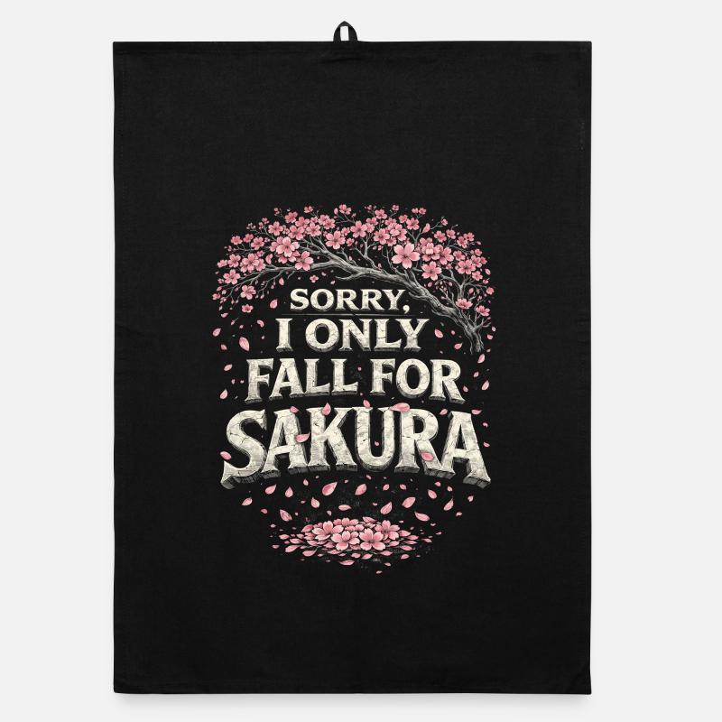 Cherry Blossoms Cherry Blossom I Only Fall For Sakura Organic dish towel