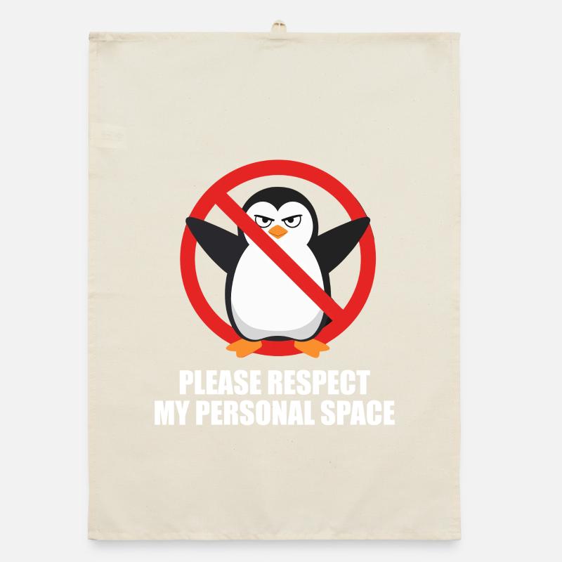 Please Respect My Personal Space Penguin Organic dish towel