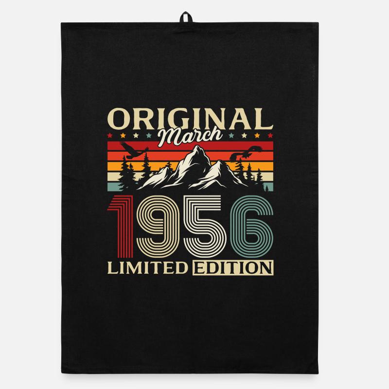 70. Geburtstag Geschenk Mann Vintage März 1956 Organic Geschirrtuch