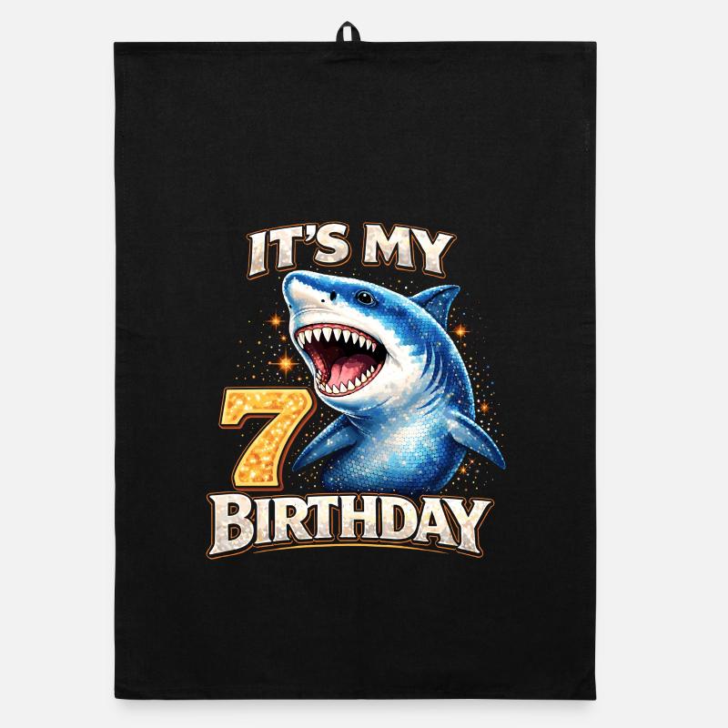 C’est mon 7e anniversaire Hai Geburtstag Torchon bio