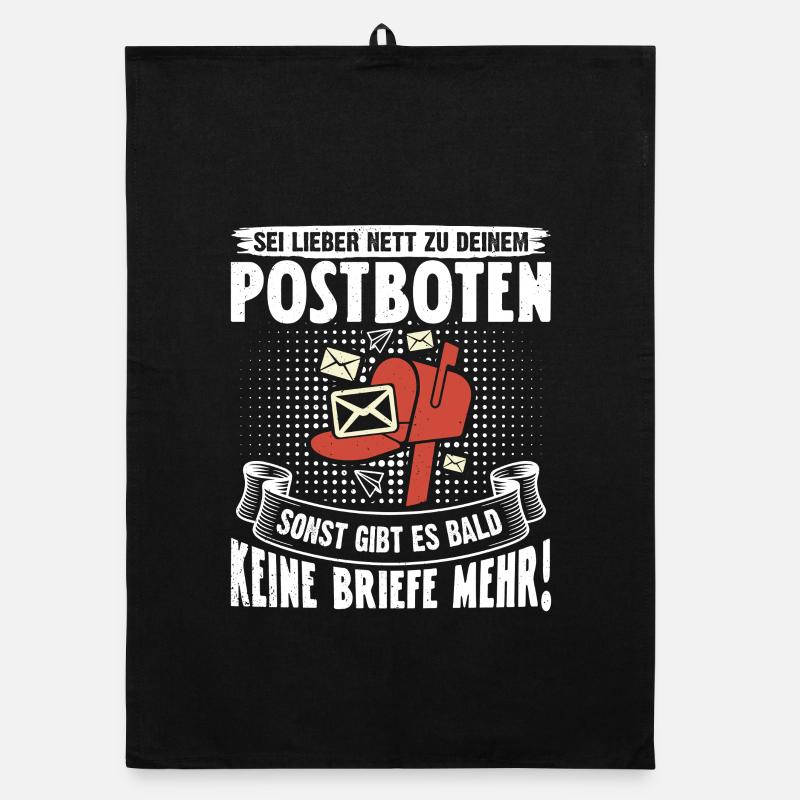 Briefträger SEI LIEBER NET ZU DEINEM POSTBOTEN - Organic Geschirrtuch - Schwarz