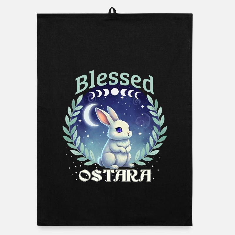Ostara Joyeuses Pâques Printemps païen Torchon bio