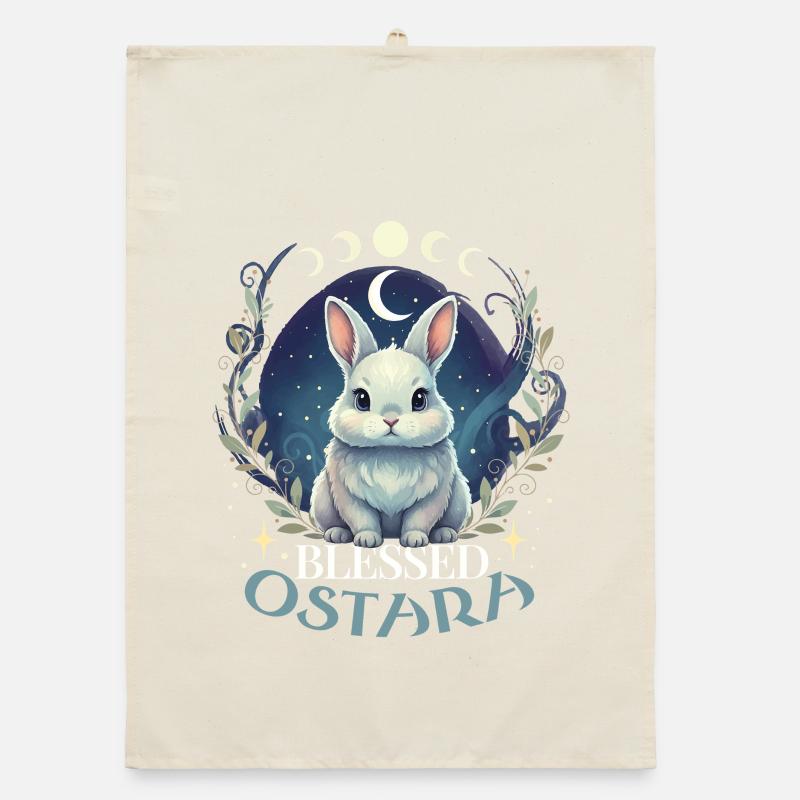 Joyeuses Pâques Ostara Rabbit Torchon bio