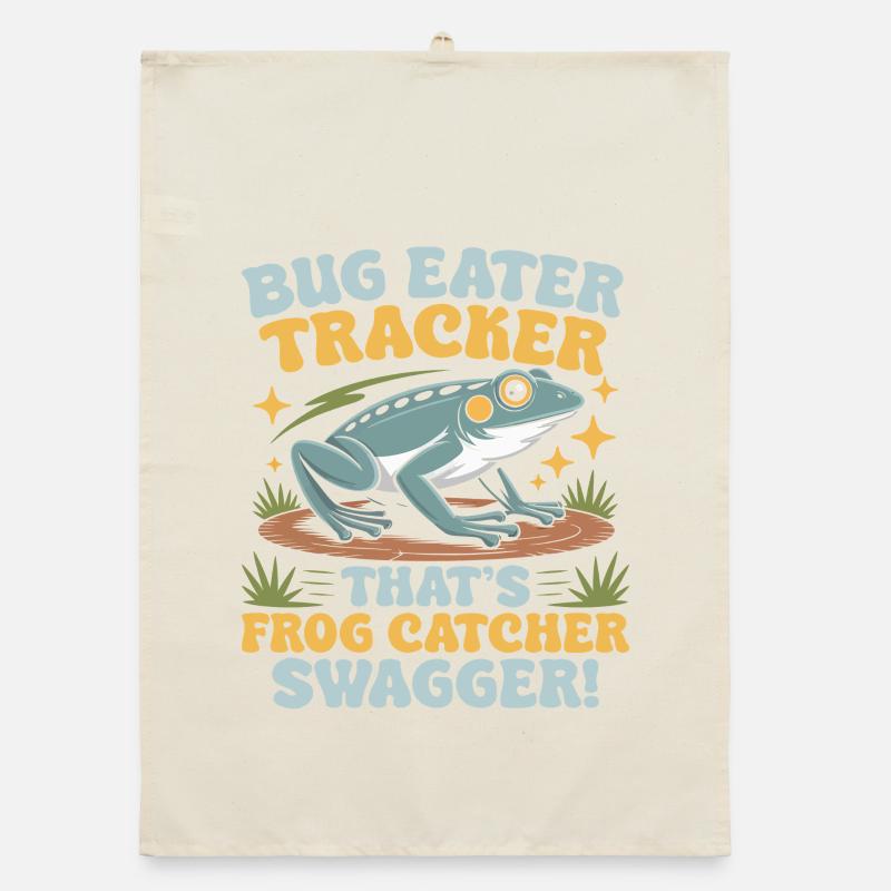 Frog Catcher Bug Eater Tracker Frog Organic dish towel