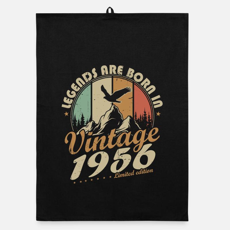 Cadeau d’anniversaire vintage 1956 Torchon bio