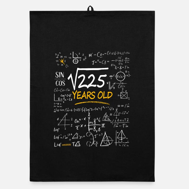 Formules mathématiques pour l’anniversaire de 15 ans drôles Torchon bio