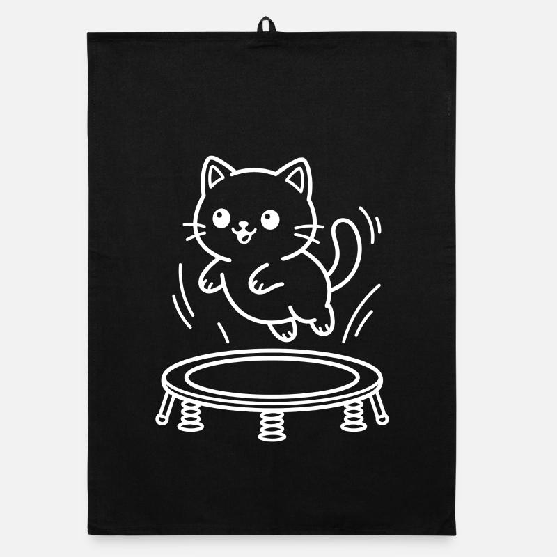 Kawaii Katzen Trampolin Organic Geschirrtuch