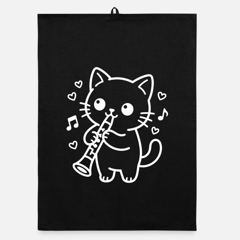 Clarinette Kawaii Cat Torchon bio