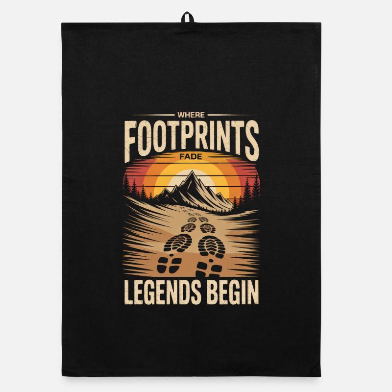 Mountains Hiking Retro: Where Legends Begin Organic dish towel