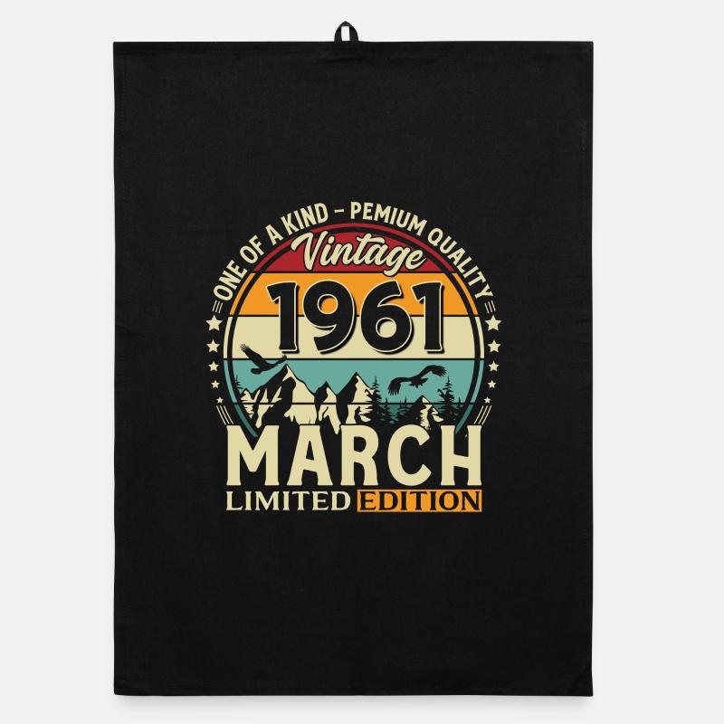 65. Geburtstag Geschenk Mann Vintage März 1961 Organic Geschirrtuch
