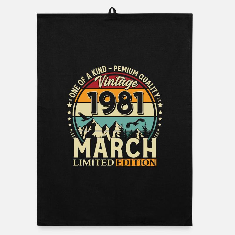 Cadeau de 45e anniversaire Mari Millésime Mars 1981 Torchon bio