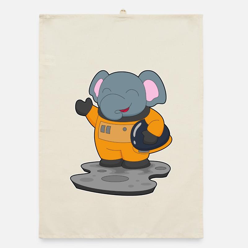 Elephant Astronaut Space Organic dish towel